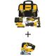 DEWALT 20V MAX Lithium-Ion Cordless 4-Tool Combo Kit and 20V XR Cordless Brushless Jigsaw with (2) 4 Ah Batteries and Charger DCK411Q2WCS334B
