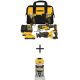 DEWALT 20V MAX Lithium-Ion Cordless 4-Tool Combo Kit and 20V Brushless Fixed Base Compact Router w/ (2) 4Ah Batteries & Charger DCK411Q2WCW600B