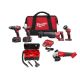 Milwaukee M18 18V Lithium-Ion Cordless Combo Kit with Two 3.0Ah Batteries (4-Tool) with 2 Gal. Wet/Dry Vac & Grinder 2696-24-0880-20-2686-20