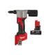 Milwaukee M12 12V Lithium-Ion Cordless Rivet Tool with M12 XC 4.0 Ah Battery Pack 2550-20-48-11-2440