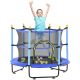 Sudzendf 55 in. Kids Toddler Trampoline with Safety Enclosure and Ball Pit for Indoor or Outdoor Use, Blue KIKIO204488
