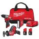 Milwaukee M12 FUEL 12-Volt Li-Ion Brushless Cordless Hammer Drill Combo Kit, Reciprocating Saw, Flood Light w/2 Batteries (3-Tool) 3495-23