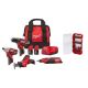 Milwaukee M12 12V Lithium-Ion Cordless 4-Tool Combo Kit with (2) Compact 1.5Ah Batteries and Charger & SHOCKWAVE Bit Set (25-Pc) 2497-24H-48-32-4095