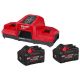 Milwaukee M18 18V Lithium-Ion REDLITHIUM FORGE 8.0 Ah Battery (2-Pack) with M18 18V Dual Bay Simultaneous Super Charger 48-59-1881SC-48-11-1881