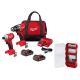 Milwaukee M18 18V Lith-Ion Brushless Cordless Compact Drill/Impact Combo Kit w/(2) 2.0 Ah Batteries, Charger & Bit Set (25-Piece) 3692-22CT-48-32-4095