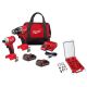 Milwaukee M18 18V Lith-Ion Brushless Cordless Compact Drill/Impact Combo Kit w/(2) 2.0 Ah Batteries, Charger & Bit Set (100-Piece) 3692-22CT-48-32-4082