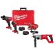 Milwaukee M18 FUEL 18V Lith-Ion Brushless Cordless Hammer Drill/Impact Driver Combo Kit w/2 Batteries & M18 Rotary Hammer 3697-22-2613-20