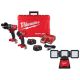 Milwaukee M18 FUEL 18V Lith-Ion Brushless Cordless Hammer Drill/Impact Driver Combo Kit (2-Tool) w/2 Batteries & M18 Flood Light 3697-22-2368-20