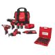 Milwaukee M12 12V Li-Ion Cordless 4-Tool Combo Kit w (2) Compact 1.5Ah Batteries and Charger w 1/2 in. Metric Socket Set (29-Pc) 2497-24H-49-66-7015