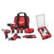Milwaukee M12 12V Li-Ion Cordless 4-Tool Combo Kit with (2) Compact 1.5Ah Batteries & Charger with PACKOUT Hole Saw Set (10-Pc) 2497-24H-49-22-5606