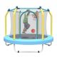 Huluwat Blue 55 in. Toddlers Trampoline, Indoor Outdoor Mini Trampoline for Kids with Basketball Hoop S-314556AAG