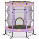 Huluwat Purple 55 in. Kids Trampoline with Safety Enclosure Net, 4.5 ft. Outdoor Indoor Trampoline for Kids S-314556AAH