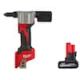 Milwaukee M12 12-Volt Lithium-Ion Cordless Rivet Tool with M12 12-Volt High Output 5.0 Ah Battery Pack 2550-20-48-11-2450