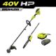 RYOBI 40V HP Brushless 16 in. Cordless Attachment Capable String Trimmer & Pole saw w/4.0 Ah Battery & Charger RY40HPST01K-RYPRN