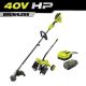 RYOBI 40V HP Brushless 16 in. Cordless Attachment Capable String Trimmer & Tiller w/4.0 Ah Battery & Charger RY40HPST01K-RYTIL