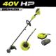 RYOBI 40V HP Brushless 16 in. Cordless Attachment Capable String Trimmer & Gutter Blower w/4.0 Ah Battery & Charger RY40HPST01K-RYGUT