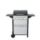 3-Burner 25650 BTU Propane Gas Foldable BBQ Grill W/ Wire Enamel Cooking Grids for Outdoor Barbecue in Black Plus Silver HL-W2938P207938