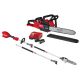 Milwaukee M18 FUEL 18V 16 in. Brushless Cordless Battery Powered Chainsaw Kit w/ Pole Saw, 12.0 Ah Battery and Rapid Charger 2727-21HD-3016-20PS