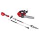 Milwaukee M18 FUEL 14 in. Top Handle 18V Battery Powered Brushless Cordless Chainsaw w/ M18 FUEL QUIK-LOK Pole Saw (2-Tool) 2826-20T-3016-20PS