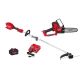 Milwaukee M18 FUEL 8 in. 18V Brushless Cordless Battery Mini Chainsaw HATCHET w/ QUIK-LOK String Trimmer, 8.0 Ah Battery, Charger 3004-20-3016-21ST