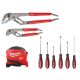 Milwaukee Multi-Bit Screwdrivers and Pliers Hand Tool Set W/ Compact Tape Measure (9-Piece) 48-22-6330-48-22-2706-48-22-1725