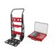 Milwaukee PACKOUT 20 in. 2-Wheel Utility Cart with 1/2 in. Drive SAE/Metric Ratchet and Socket PACKOUT Mechanics Set (47-Piece) 48-22-8415-48-22-9487