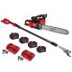 Milwaukee M18 FUEL 18V Brushless Cordless 20 in. Dual Battery Chainsaw Kit w/ Telescoping Pole Pruner, (4) 8.0 Ah Battery, Charger 2827-22-48-59-1888-3008-20