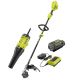 RYOBI 40V 15 in. Expand-It Cordless Battery Attachment Capable String Trimmer & Blower Attachment w/ 4.0 Ah Battery & Charger RY40ST01K-RYAXA22