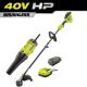 RYOBI 40V HP Brushless 16 in. Cordless Attachment Capable String Trimmer & Blower Attachment w/ 4.0 Ah Battery & Charger RY40HPST01K-RYAXA22