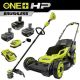 RYOBI ONE+ HP 18V Brushless 16 in. Cordless Battery Push Lawn Mower & String Trimmer w/ (2) 4.0 Ah, (1) 6.0 Ah & (2) Chargers P1190-P20190