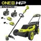 RYOBI ONE+ HP 18V Brushless 20 in. Cordless Walk Behind Self Propelled Mower and String Trimmer w/ (2) Batteries & Chargers PBLLM05K2-P20019BTL