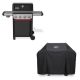 Weber Spirit E-435 4-Burner Liquid Propane Gas Grill in Black with Sear Zone, Side Burner, and Grill Cover 1501586