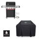 Weber Spirit EP-425 4-Burner Natural Gas Grill in Black with Sear Zone, Weber Works Compatibility, and Grill Cover 1501566