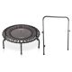 JUMPSPORT Fitness Rebounder Mini Trampoline and Handle Bar Accessory, Black RBJ-S-20158-04 + HAN-S-21050-04