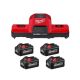 Milwaukee M18 18V Dual Bay Simultaneous Super Charger w/ (4) High Output 6.0 Ah Battery Pack 48-59-1815-48-11-1862-48-11-1862