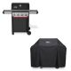 Weber Spirit SB-E-425 4-Burner Liquid Propane Gas Grill in Black with Sear Zone, Weber Works Compatibility, and Grill Cover 1501600