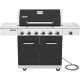 Nexgrill Deluxe 6-Burner Dual Fuel Natural Gas Grill with Gourmet Plus Griddle Insert and Side Burner Black and PVC Cover Bundle 300-10117
