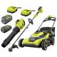 RYOBI 40V HP Brushless 21 in. Cordless Battery Walk Behind Push Lawn Mower, Leaf Blower & Trimmer w/ 8.0 Ah Battery & Charger RY40HPLM05K-RY40HPCK201K