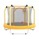 Tenleaf 55 in. Yellow Round Small Toddler Trampoline for for Kids Indoor and Outdoor with Basketball Hoop FCBF14-872