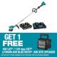 Makita LXT 18V X2 (36V) Brushless String Trimmer Kit w/ Four 5. 0Ah Batteries w/ bonus LXT /CXT Bluetooth Job Site Speaker XRU15PT1XRM08B