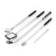 Ahfiwaso 5-Piece Magnetic Pickup Tool Set with LED Flashlight, Telescoping Handle and 360° Inspection Mirrors in Red 27CSA17143