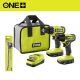 RYOBI ONE+ 18V Cordless 2-Tool Combo Kit with Drill/Driver, Impact Driver, (2) Batteries, Charger, and 11 in. Bit Holder PCL1200K2-A10FB1G
