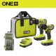 RYOBI ONE+ 18V Cordless 2-Tool Combo Kit with Drill/Driver, Impact Driver, (2) Batteries, Charger, & Driving Set (52-Piece) PCL1200K2-A965201