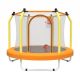 Huluwat Orange 55 in. Trampoline for Kids Indoor and Outdoor Small Toddler Trampoline with Basketball Hoop S-P248687