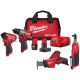 Milwaukee M12 FUEL 12-Volt Li-Ion Brushless Cordless Hammer Drill & Impact Driver Combo Kit w/2 Batteries, 3/8 Ratchet & Recip Saw 3497-22-2567-20-2420-20