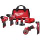 Milwaukee M12 FUEL 12-Volt Li-Ion Brushless Cordless Hammer Drill & Impact Driver Combo Kit w/2 Batteries, Cut Off Saw & RA Drill 3497-22-2522-20-2415-20