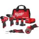 Milwaukee M12 FUEL 12-Volt Li-Ion Brushless Cordless Hammer Drill & Impact Combo Kit w/2 Batteries, Cut Off Saw & Soldering Iron 3497-22-2522-20-2488-20