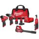 Milwaukee M12 FUEL 12-Volt Li-Ion Brushless Cordless Hammer Drill & Impact Driver Combo Kit w/2 Batteries, 3/8 Ratchet & Blower 3497-22-2567-20-0852-20