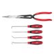 Milwaukee 13 in. Straight Long Needle Nose Pliers with Slip Resistant Grip with Hook and Pick Set (5-Piece) 48-22-6540-48-22-9215