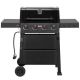 FEASTO 4-Burner Propane Gas Grill in Black with 2-Side Tables and Porcelain-Enameled Grates GL4001B